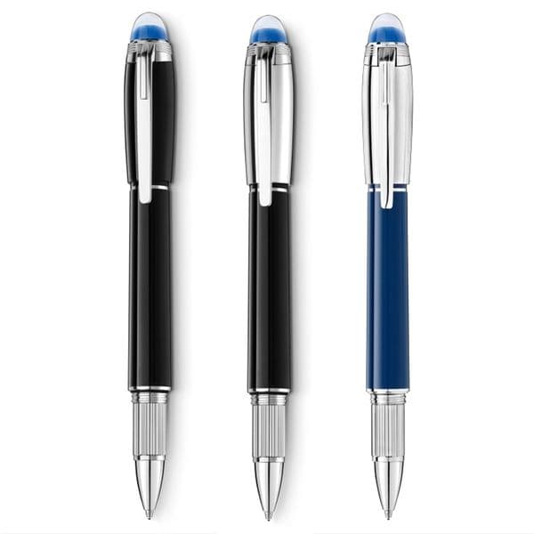 wholesale Special Edition Monte Black Resin Blue Crystal Star Rollerball Ballpoint Pen Office School Writing Fountain Pens With Serial Number