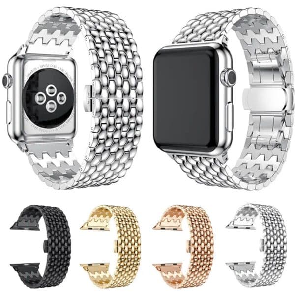 Smart Straps Seven Bead Dragon Patterned Bracelet Chain Link B fit iWatch 8 7 6 5 4 SE Strap for Apple Watch Ultra 2 Series 9 38/40/41mm 42/44/45/49mm
