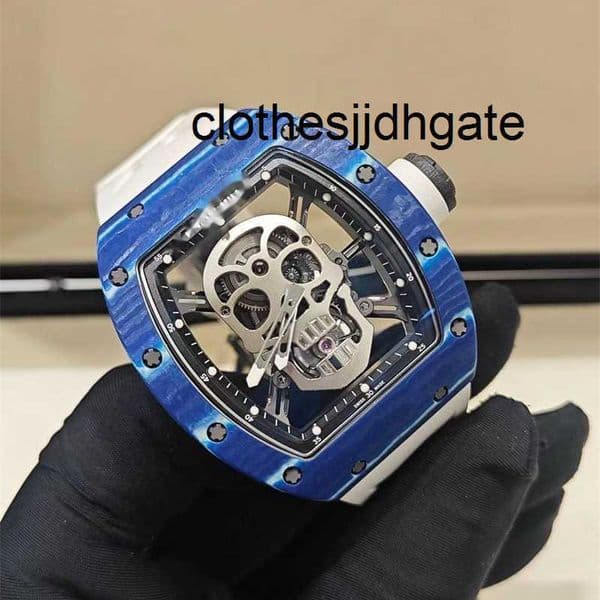 Luxury Watches 52-01 Rubber Watch Series Skull Head Automatic Carbon Fiber Watch Large Dial Skeleton Waterproof Luminescent Ntpt Watch De Luxe