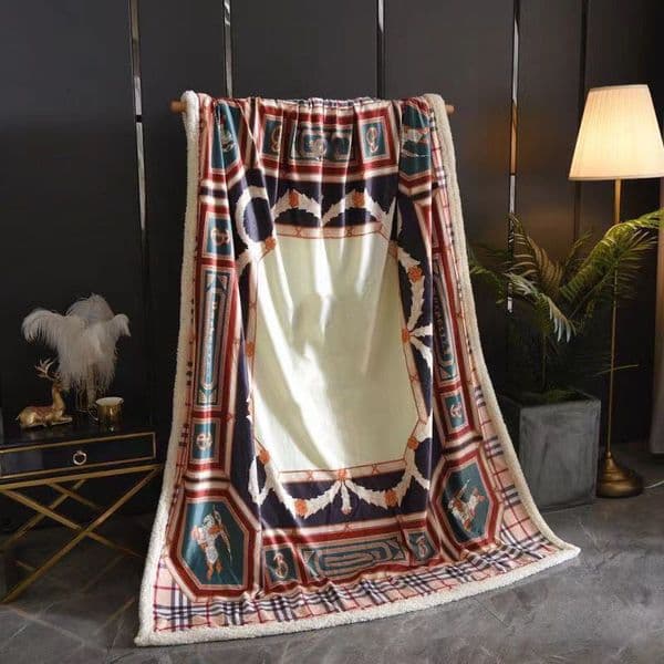 New Designer Cashmere Air Conditioning Sofa Cover High-End Light Luxury Printed Blanket 12545