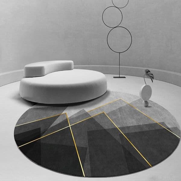 120CM Round Rug Soft Plush Carpet Modern Style Anti Slip Floor Mat for Living Room Bedroom Decor