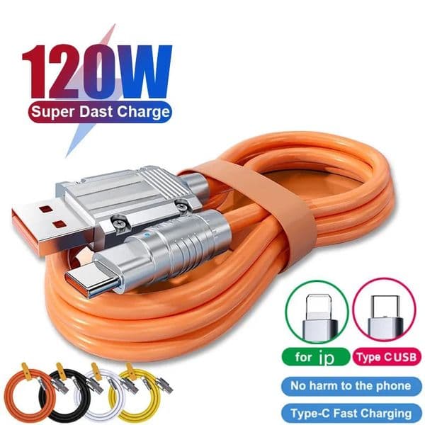 USB Charger Type C 120W 6A Super Fast Charging Cable Liquid Silicone For Xiaomi Huawei Samsung Bold 6 0 Data Line Rainbow Colours