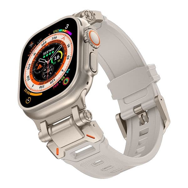 For Apple Watch iwatch Ultra2 Titanium Stainless Steel +TPU strap S987SE 42 45 49mm