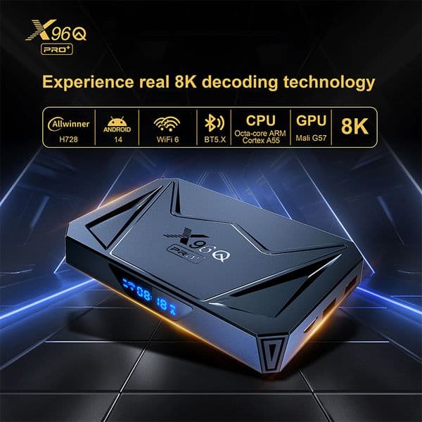 X96q Pro Plus Android 14 Tv Box Allwinner H728 Octa Core 2gb 16gb 4gb 32gb 2.4/5ghz Wifi 1000m Lan Bluetooth voice remote dh912686698-JY