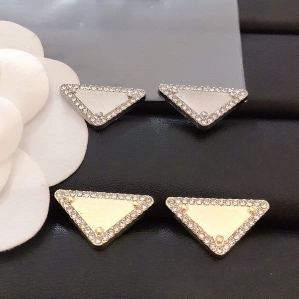 Luxury Earrings Designer Stud 18k Gold Plated Women Letter Tri angle Earrings Girls Wedding Jewelry Gift