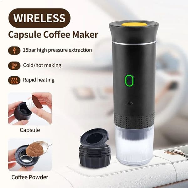 Wireless Portable Coffee Maker Espresso For Car Home Camping 3in1 Capsule Powder Travel 241120