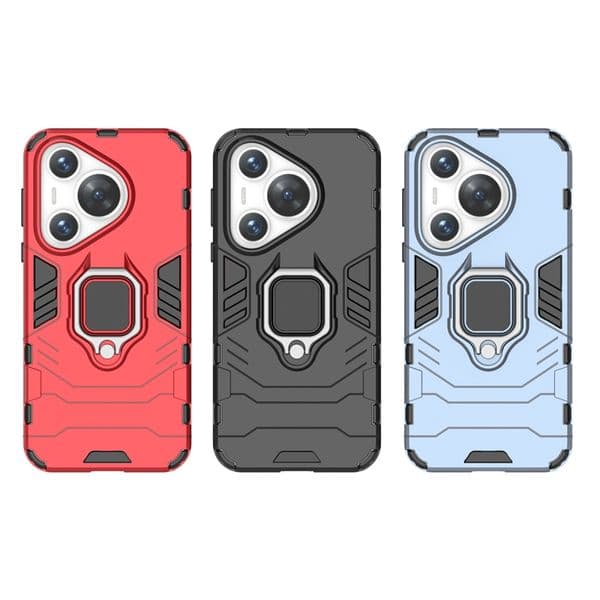 Car Holder Magnet Cases For Huawei PURA 70 Nova 12 Pro 11 SE Redmi A3 Samsung Galaxy M15 F15 M55 Hybrid Shockproof Hard PC TPU Metal Finger Ring Stand Defender