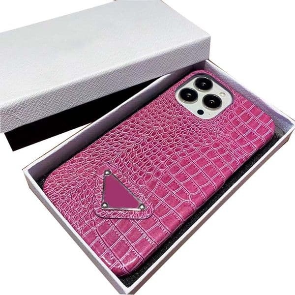 iPhone 14 13 Pro Max Case Designer Phone Cases for Apple 12 11 XS XR 8 7 6 15 Plus PU Faux Crocodile Leather Mobile Cell Back Bumper Covers Fundas Veet Lined