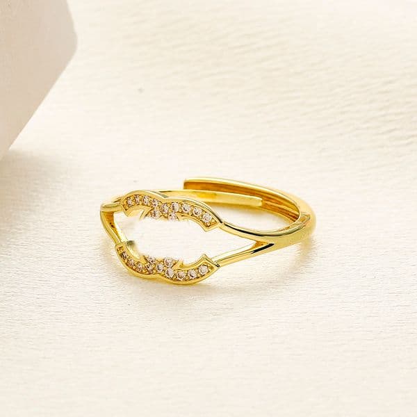 Designer Letter Band Rings Women Mens Stainless Steel Gold Silver Plated Luxury Open Ring Rings Wedding Jewelry Gift