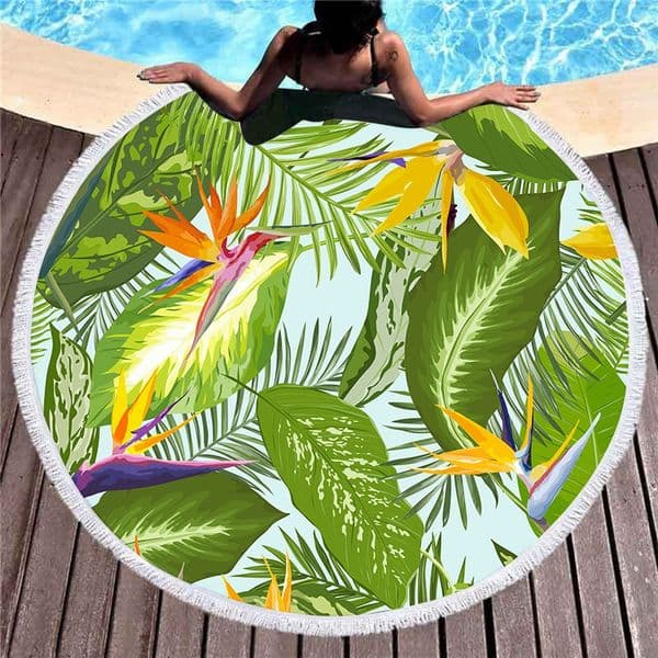 Large Round Microfiber Beach Blanket 150cm Quick Dry Pool Towel Yoga Picnic Travel Mat