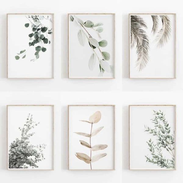 Minimalist Aesthetics Nordic Botanical Poster Canvas Painting Eucalyptus Palm Leaf Art Plant Printable Wall Decoration W241128