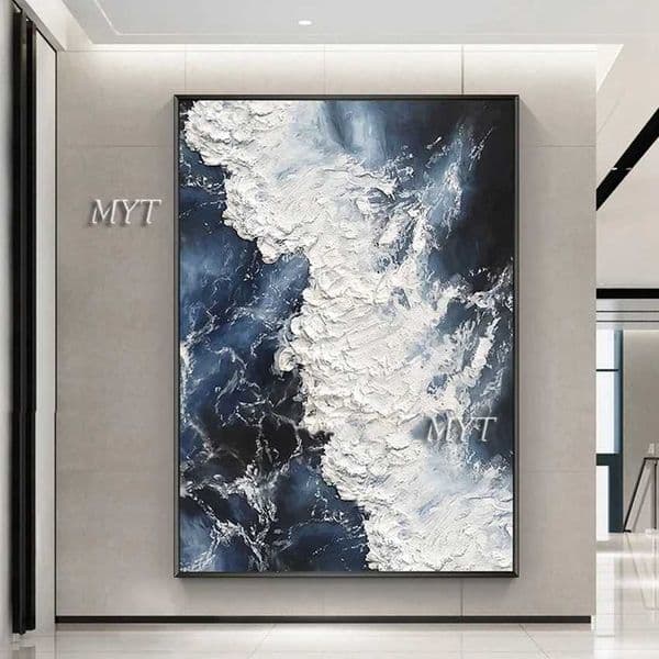 Abstract Knife 3D Wave Pictures Home Decor Wall Art Hand drawn Flower Oil Painting Canvas Hand drawn Flower Oil Painting W241128