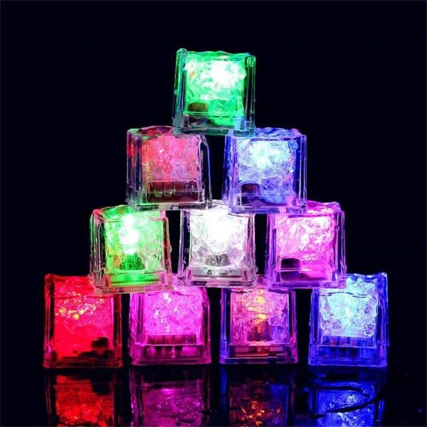 Waterproof Led Ice Cube Multi Color Flashing Glow in The Dark Light Up for Bar Club Drinking Party Wine Decoration