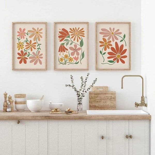 Boho Abstract Flowers Poster Canvas Painting Art Flower Market Printing Flower Gallery Wall Art Images Used for Living Room Home Decoration W241128