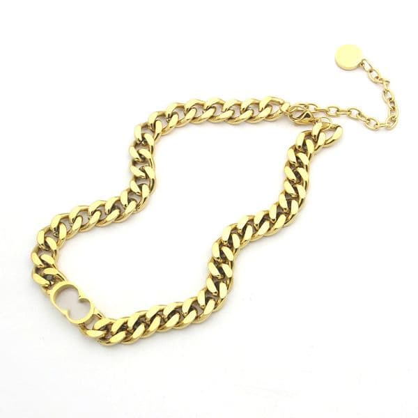 Fashion silver gold designer necklace women's Simple chunky D necklace men stainless steel necklace designer luxury jewelry Valentine's Day party gift