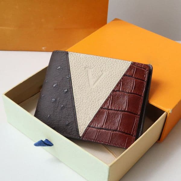 Designer wallet men Short wallet top quality Leather long purse crocodile ostrich skin credit card holder fashion pocket organizer M84690 M84689 M84668