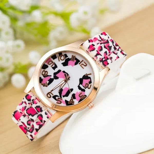 Other Clocks Whole-New Fashion Quartz Watch Rose Flower Print Silicone Watches Floral Jelly Sports Watches For Women Men Girls Pink Who2934