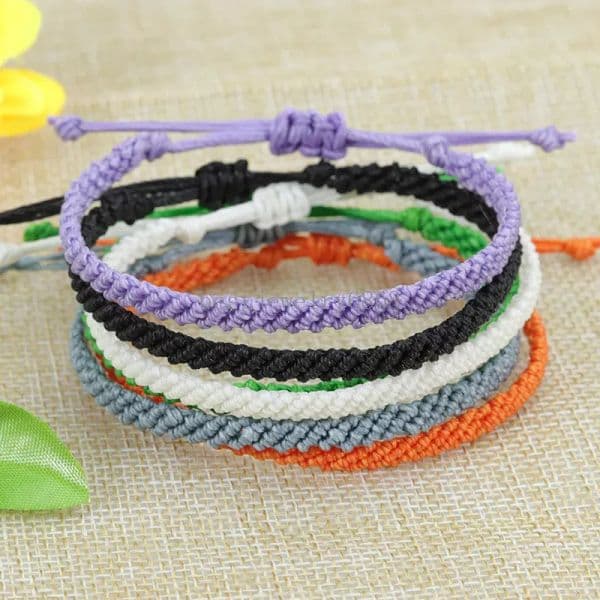 Handmade Wax Line Braided Bracelets Boho Thread Couple Adjustable Bangles Women Men
