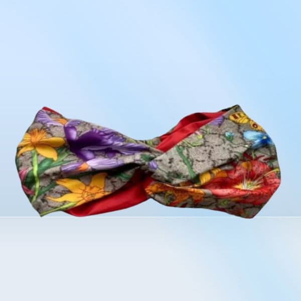 Designer 100 Silk Cross Headband Women Girl Elastic Hair bands luxury Retro Turban Headwraps Gifts