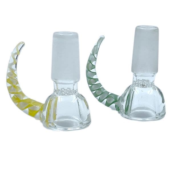 Wholesale 14mm bowl Hookahs glass With ox horn Stem bowls For Water Bongs smoking handle