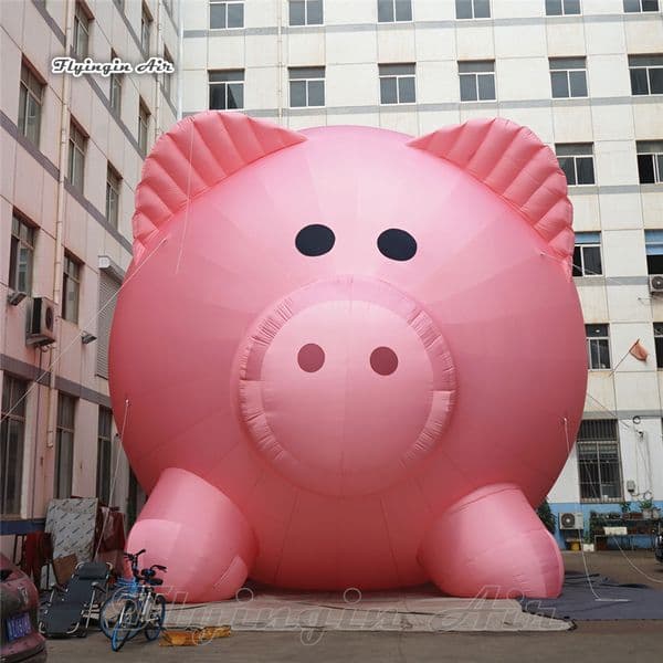 Outdoor Parade Performance Giant Inflatable Pink Pig Animal Balloon Cute Advertising Air Blown Pig Model For Event