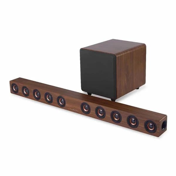 Home Theater Wooden Bluetooth Surround Sealed Wood Smart Soundbar Speaker For Home TV Movie Support Mp3 Player