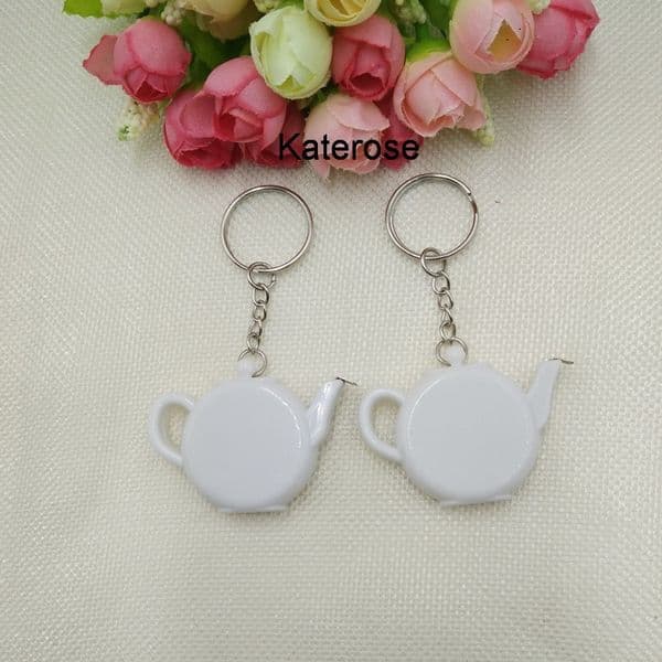 500pcs Love is Brewing Teapot Measuring Tape Measure Keychain Key Chain Portable Ring Wedding Party Favour Gift
