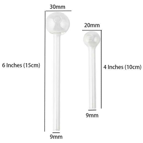 Beracky Hot Selling 4/6 Inch Glass Oil Burner Pipe Clear Glass Hand Pipes Glass Tube Replacement