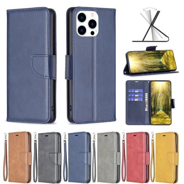 Cases For Iphone 17 Air 16 Pro Max 15 Plus 16E 14 13 12 11 X XR XS 8 7 6 Sheep Retro Leather Wallet Credit ID Card Slot Holder Flip Cover Kickstand Book Purse