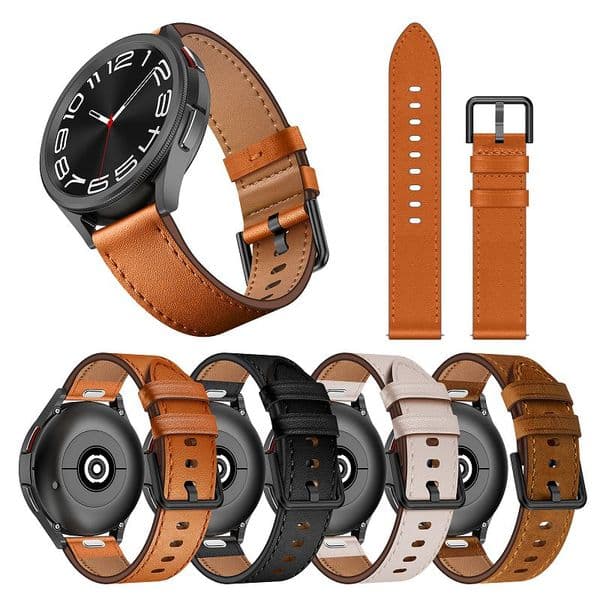 For Samsung Watch Bands 20mm 22mm Genuine Leather Watchband for Galaxy Watch straps Samsung Watch 3 4 5 6 Classic Watchbands 20m 22mm for Huawei Garmin Smartwatch