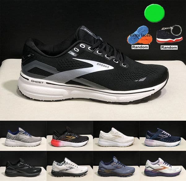 Brookes Womens Shoes Men Ghost 15 Mens Running Womens Glycerin GTS 20 Sneakers Trainers Triple Black White Sports Walking Des Chaussures Zapatos