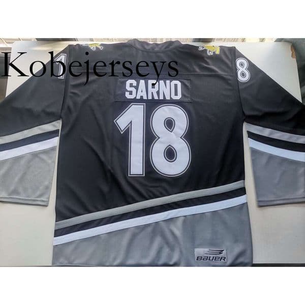 Kob Hockey jerseys Physical photos Sarnia Sting 1996-97 Peter Sarno Men Youth Women High School Size S-6XL or any name and number jersey
