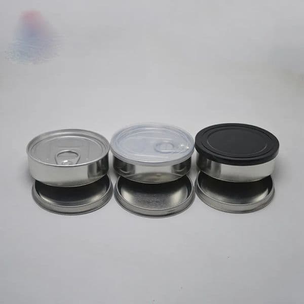 Hand Closed Strain Tin cans handed sealed smart bud jar for dry herb flower packaging Tuna Can Hoop Ring LL