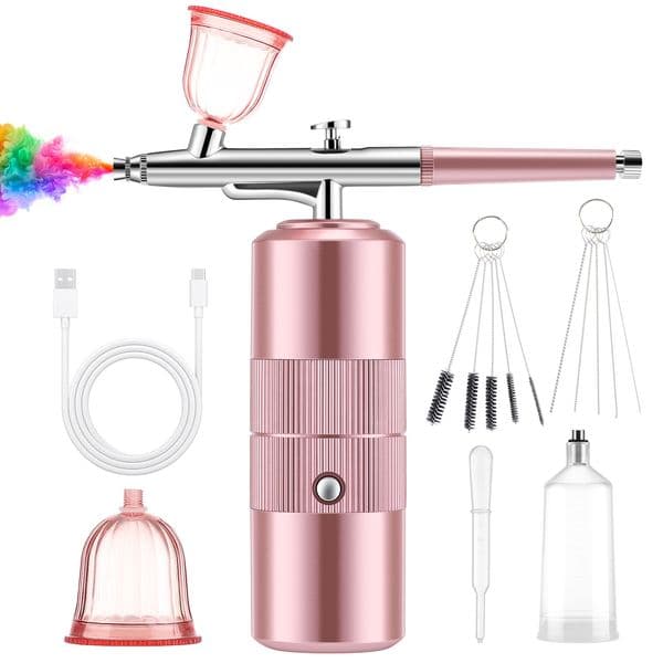 Airbrush Nail With Compressor Portable Airbrush For Nails Cake Tattoo Makeup Paint Air Spray Gun Oxygen Injector Air Brush Kit