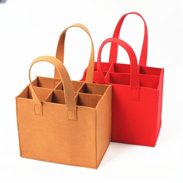 Multiple Holiday Gift Packaging Bags Multiple Wine Non-woven Fabric Packaging Tote Bags Felt Red Wine Glass Tote Bags