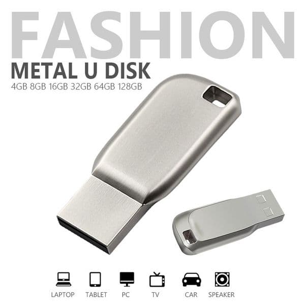 Metal Pen Drive USB 2.0 High Speed U Disk 4GB 8FB 16GB 32GB 64GB 128GB External Storage Memory Stick Waterproof Data Storage USB Flash Drives