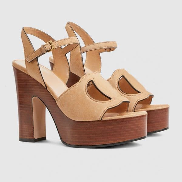 12cm Chunky Block heels Platform heels Sandals heeled open-toe Ankle buckle sandal women's luxury designers Hollowed out decoration evening Party shoes With box