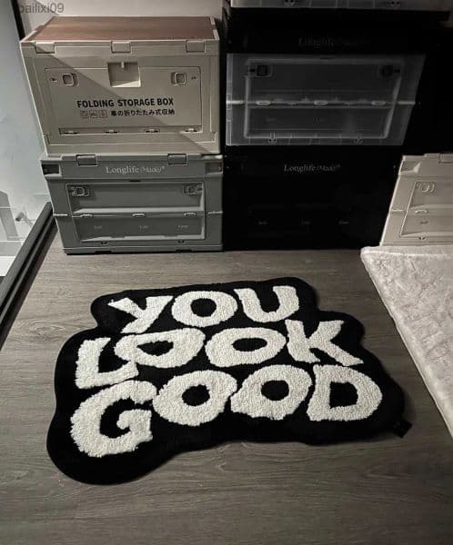 Letter Carpet Bedroom Bedside Bathroom Living Room Area Door Mat Chair Mat Fashionable Floor Mat Non slip Water Absorbing