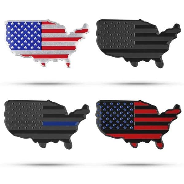 American Map Metal Car Sticker Party Decoration 7x4cm Zinc alloy American flag car emblem