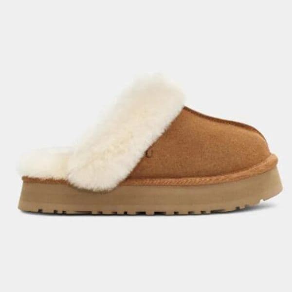Classic Women Warm Platform Slippers Chestnut Sheepskin Women Men Indoor Suede Comfort Fall Platform Slippers