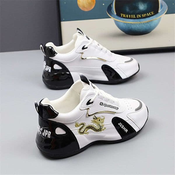 New men women's same style lovers' sports and leisure shoes, shoes with raised anti-skid soft sole leather panel, Year of the Loong