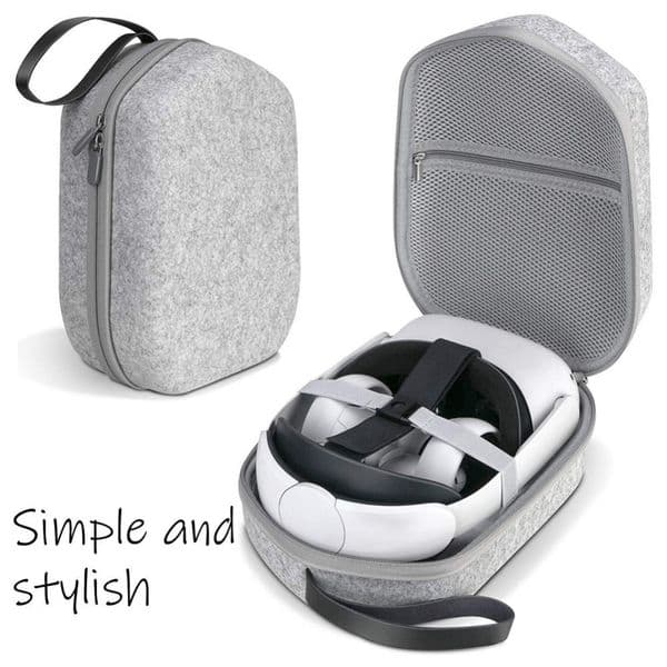 Large Capacity Hard Storage Case Travel Carrying Bag for Oculus Quest 2 VR Headset Touch Controller VR Headset Smooth Shell Case
