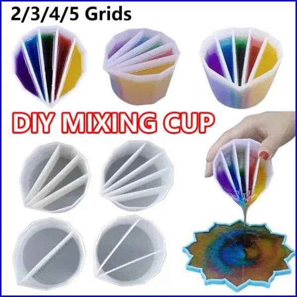 Epoxy Resin Silicone Distributing Cup Toning Cup Mixed Color Cup Pouring Divided Cup Fluid Art Acrylic Paint Resin Measuring