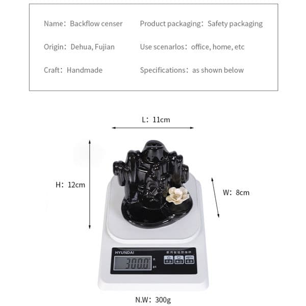 1pc, Lucky Lotus Ceramic Sandalwood Incense Burner Backflow Incense Burner Incense Stick Holder , Home Decor (Without Incense)