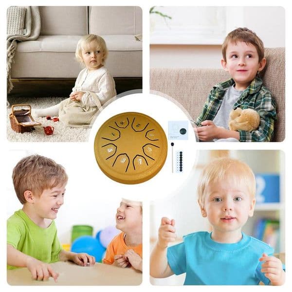 Steel Drum For Kids Kids Steel Drum 4.5 Inch With Drumsticks Music Book 8 Notes C Key Steel Drum Instrument Mini Handpan