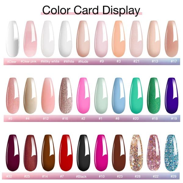 28g/box Professional Acrylic Powder Pink Nude Glitte Color Acrylic Powder for Acrylic Nail Extension