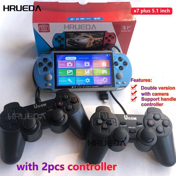 X7 Plus Handheld Game Console 5.1 Inch HD Screen Portable Audio Video Player Classic Play Built-in10000+ Free Games