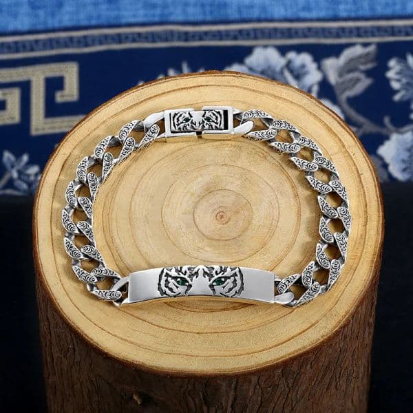 Domineering Simplicity Charm Tiger Totem 925 Sterling Silver Original Certified Bracelet Luxury Gift Men and Women Punk Bangle