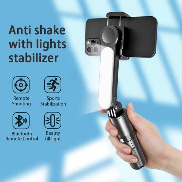 Handheld Selfie Stick Gimbal Stabilizer Holder Adjustable Fill Light Selfie Stand Bluetooth Mobile Phone For IPhone Samsung