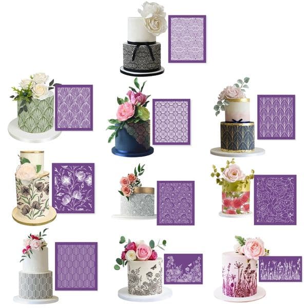 Cake Mesh Stencil Lace Flower Grass Fabric Cake Stencil Decorating Tool for Fondant Baking Pastry Gum Paste Tools Bakeware